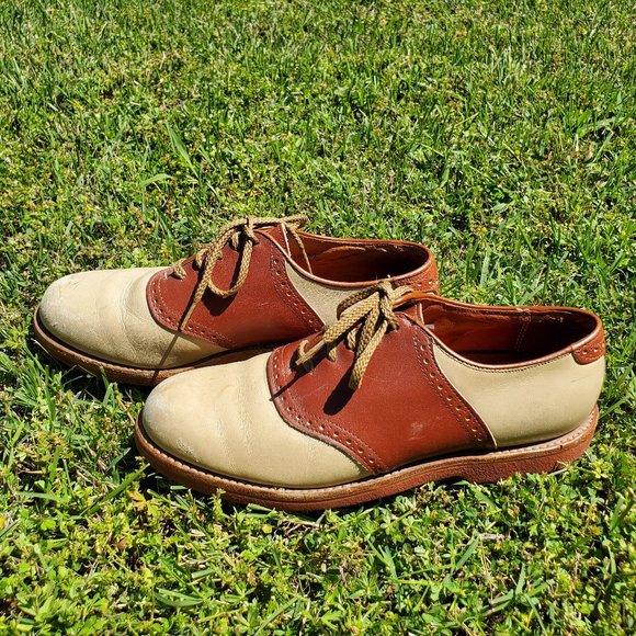 Vintage Other - Vintage Brown Tan Saddle Shoes Leather Oxfords